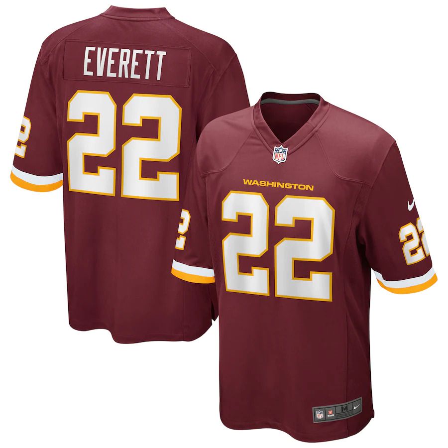 Men Washington Redskins #22 Deshazor Everett Nike Burgundy Game Player NFL Jersey->washington redskins->NFL Jersey